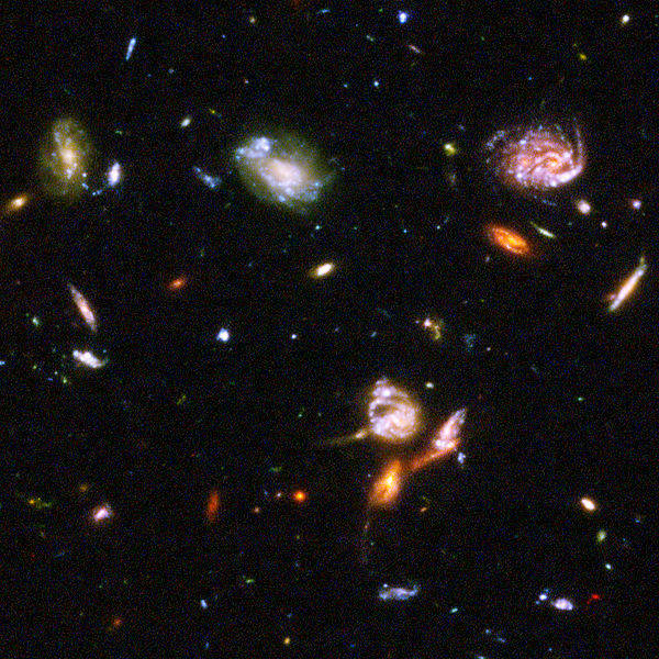 Part of the Hubble Ultra Deep Field. Even the brightest galaxies in this image have an apparent magnitude of 22. NASA, ESA, S. Beckwith (STScI) and the HUDF Team.