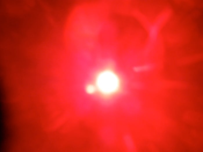 This is the best shot I have taken of Nibiru Planet X since its arrival in our solar system in 2003. This was taken around 8:30 in the morning using two floppy disk's for filters the F-stop was on 8.1 at 1/5 speed.