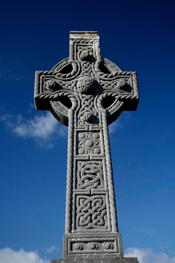 Ornate Celtic cross showing motifs such as knot pattern-work and bosses. There are many of these spread not only around traditional Celtic territories but also in Northern England - Cumbria, Northumbria and some rural Yorkshire/Lancashire sites
