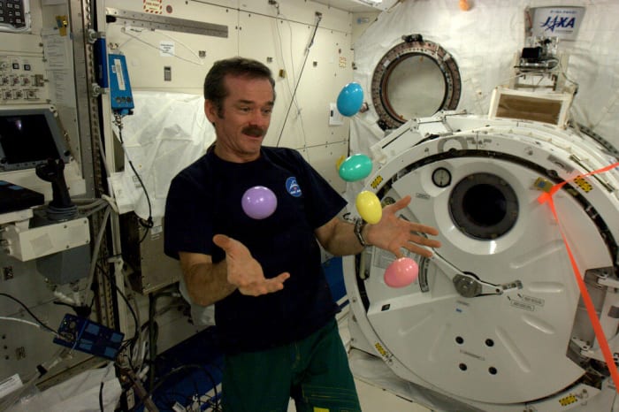 Commander Chris Hadfield juggles Easter Eggs aboard the International Space Station. Because, well, what's cooler than space!?