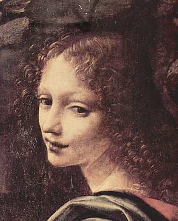 L. da Vinci, Virgin of the Rocks - Detail of the Angel (1486 - 1489), Paris Musée du Louvre