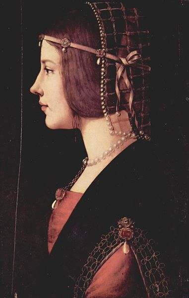 Ambrogio de Predis, Portait of a Lady (Beatrice d'Este?) (1490), Milano Pinacoteca Ambrosiana