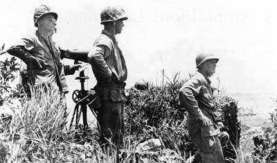 The last picture of U.S. Army Lt. General Simon Bolivar Buckner, Jr. taken on the 8th of June 1945, just 4 days from the final surrender on Okinawa. Later that day he was killed by Japanese artillery.