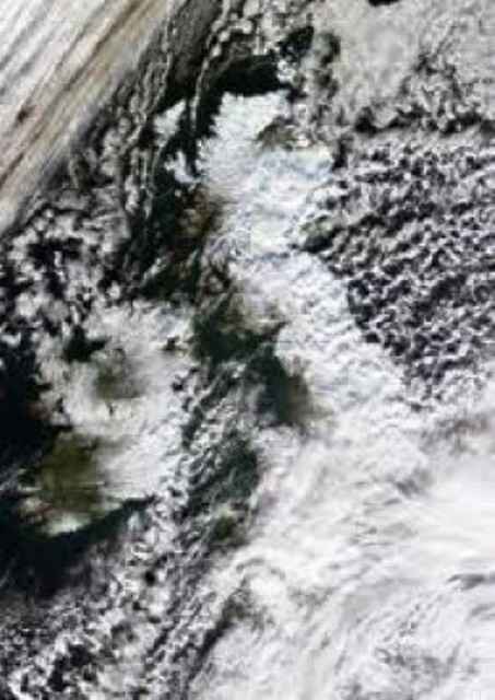 The cold front edged down from the Arctic, suppressed by the Gulf Stream around the western coasts of the British Isles, bringing extensive snowfalls pushed by gales before freezing overnight under clear skies. Snow clearing became hard graft