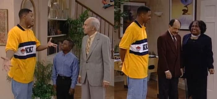 The Final Episode of "The Fresh Prince of Bel Air" Shows George and Weezie Jefferson Attempting to Buy The Banks' Mansion - And yes, That is Arnold and Mr. Drummond from "Diff'rent Strokes" attempting to buy the house as well...