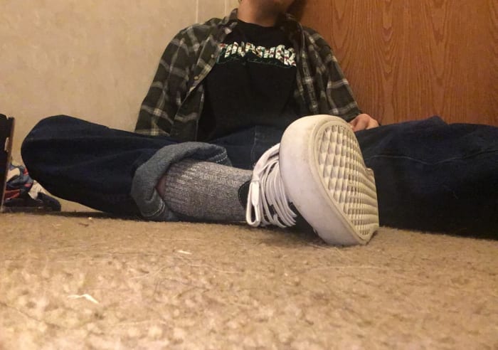 I regret getting rid of these pants, but the wide leg and heavyweight cotton worked really well with this style.