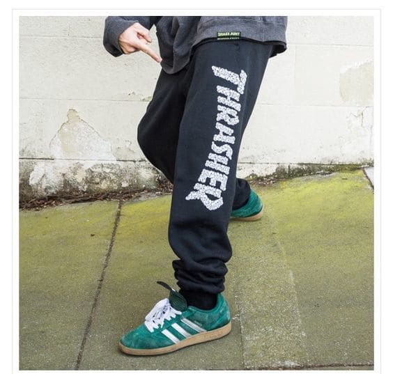 Literally everyone makes sweatpants. Get what works best for you. Just please, please god don't get joggers.