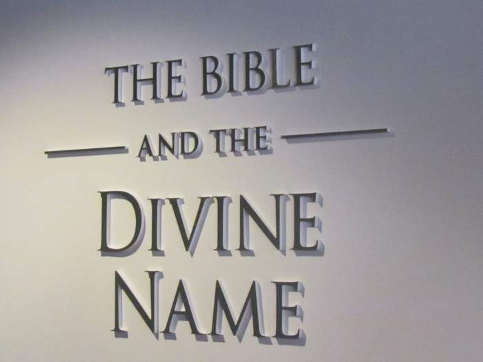 This tour of "The Bible and the Divine Name," is currently located at the headquarters of the Watchtower facility in New York. For additional information on this exhibit go to jw.org.