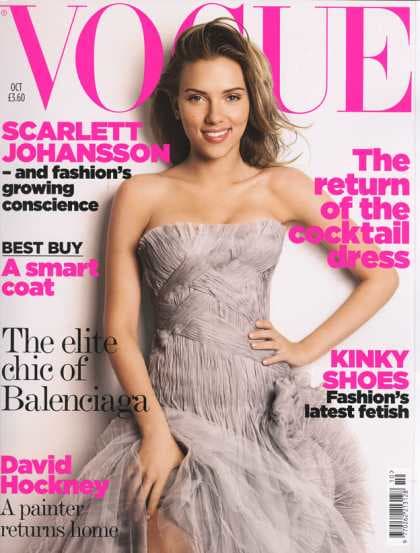 Scarlett Johanssen October 2006: In this decade (current) I notice a lot of headings on the cover. This is a drastic change from the past. I guess woman readers want more words!