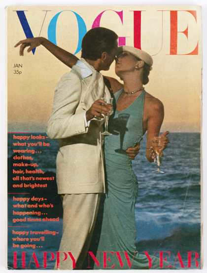New Years, January 1974: Rarely is a man featured on the cover of Vogue nowadays. The only famous men to grace the covers of American Vogue? Richard Gere, George Clooney and LeBron James!