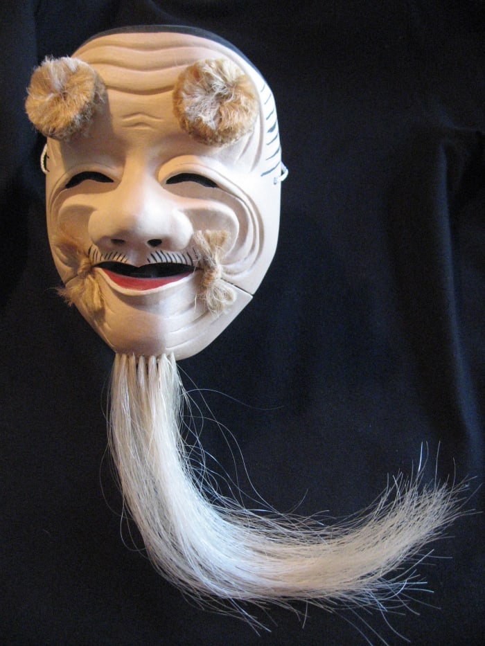 After studying Mask carving in Bali I found an excellent teacher of Japanese masks in Vancouver-John Patterson. As you can see my carving was improving with good instruction and the production of lots of woodchips.
