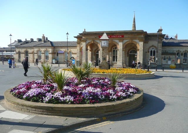 Saltburn Station, Victorian grandeur introduced in the 1860s by Henry Pease of S&DR fame. The cliff top site overlooks Old Saltburn and is linked by a steep S-bend road