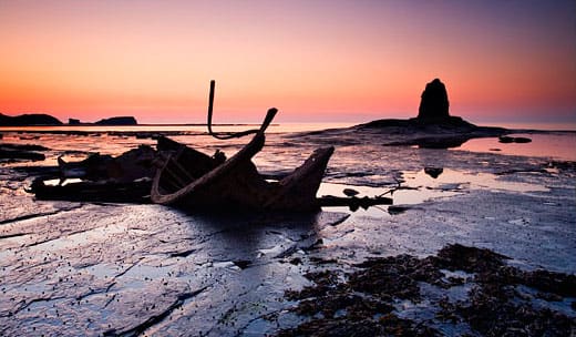 Black Nab in Saltwick Bay, where Dracula came ashore from the wreck of his ship. It's possible Stoker saw the remains of a wooden-hulled ship like this one and the idea germinated...