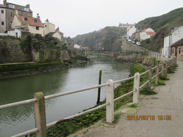 Looking back up the creek from there. The houses on the right up the steep hill are in the community of Cow Bar