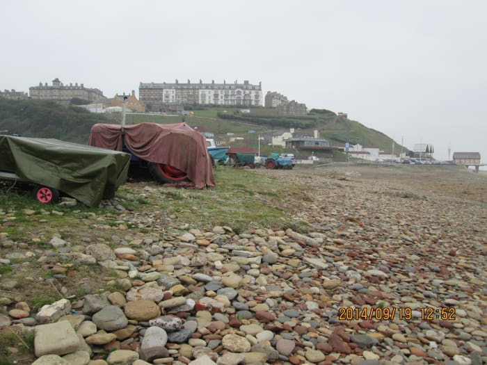 Looking back at Victorian Saltburn again, this time from beyond that red tractor, seen from (quick turn)...