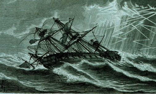 The Demeter comes to grief before she can reach the safety of Whitby Harbour. The count feasted on the crew's blood before landing in the shape of a wolf on the rocks of Saltwick Bay