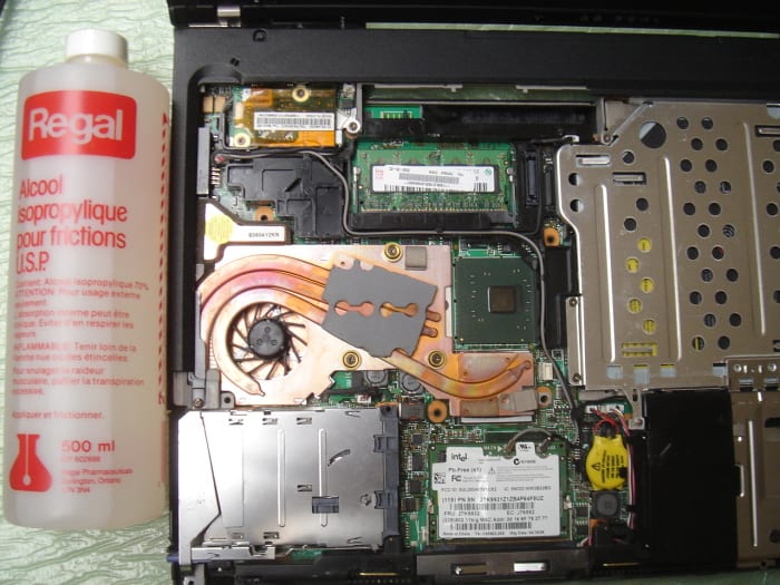 After cleaning. The GPU is covered by heatsink which prevents the video problem that occurs in older design where GPU is not covered.