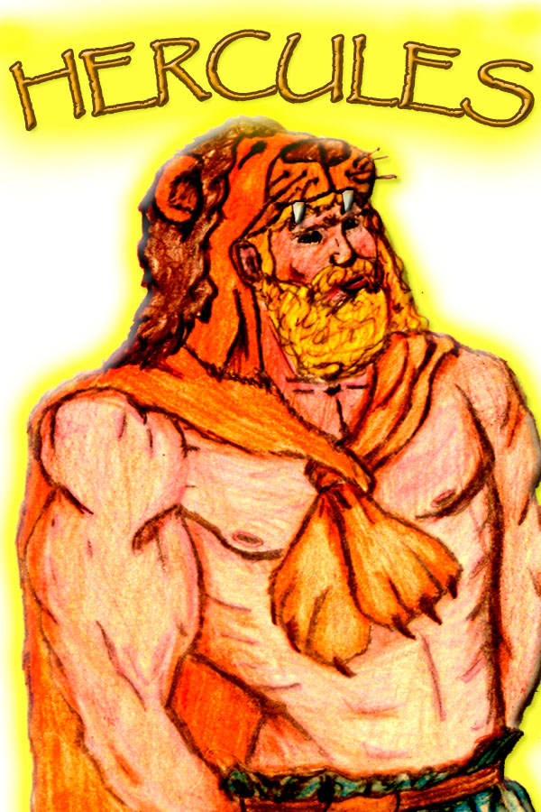 Hercules had to slay the huge monstrous Nemean lion as one of his twelve tasks. He wore the hide as a trophy upon his head.