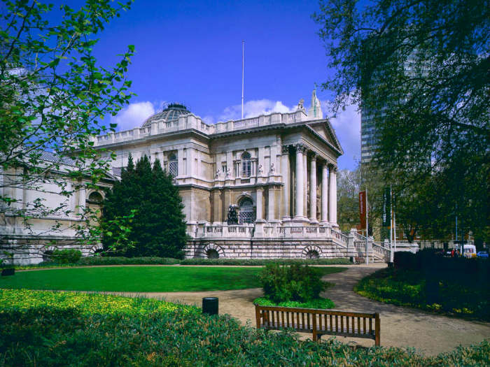 Tate Britain, the gallery from Millbank approach paid for with the proceeds from sugar