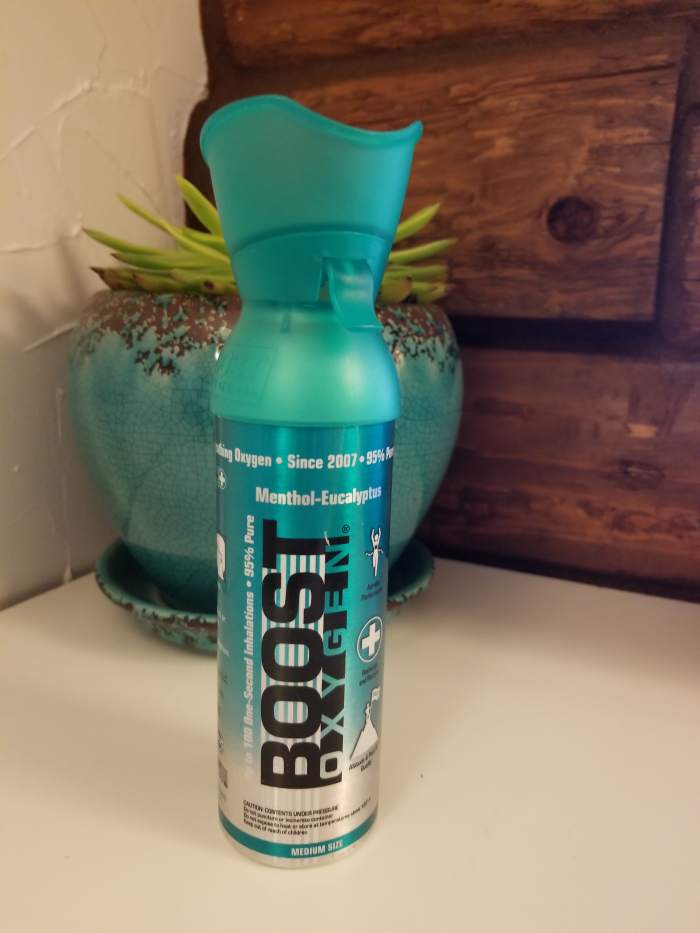 Living in the mountains I sometimes need extra oxygen. A quick whiff of "Boost" does the trick!
