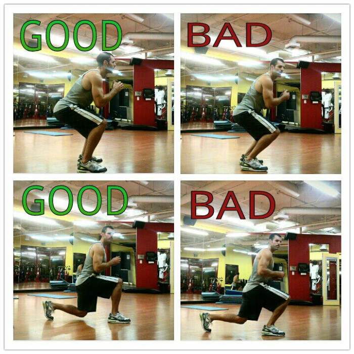 Good & Bad Squat Form Demonstration Poster by Brad Wark - ck out where the knee is in relation to the toes