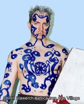 Blue ink from the woad plant that Celtic warriors used to paint themselves with for battle.