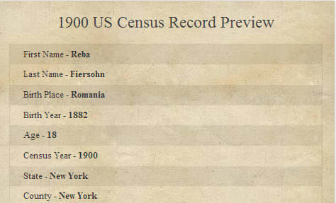 http://www.censusrecords.com/Search?FirstName=Reba&LastName=Fiersohn&State=New%20York&CensusYear=1900