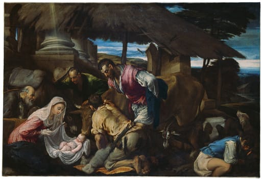 Jacopo Bassano, Adoration of the Shepherds (a. 1563), Winterthur Oskar Reinhart Collection