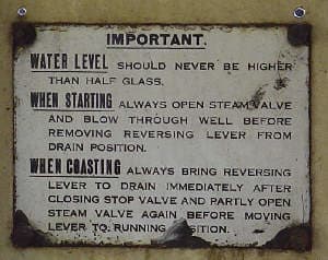 Find one of these at a railwayana auction and you're well in: instructions for operating a Sentinel steam shunter (what, them again?!). There's one on the Middleton Railway south of Leeds, West Yorkshire.