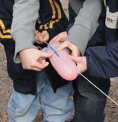 Creating balloon rockets was one of the activities we did this week related to U.S. Space Missions during our Science Morning Basket & Activities time.