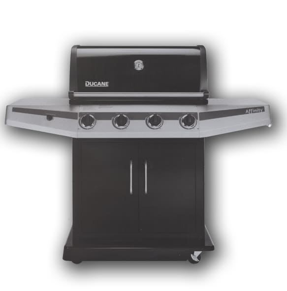 Ducane Affinity 4100 boasts 48,000 BTU and 693 square inches grilling surface. Stainless steel is replaced by porcelain and plastic.