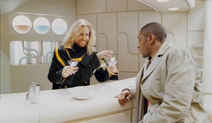 Science Officer PI 3.1417hub1417hub, cleverly disguised as a bartender, interviews a local - photo credit: fanpop.com