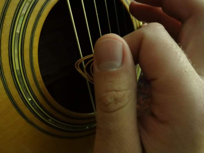Strumming with a wire guitar pick will produce a very bright and loud sound. Be careful though. The wire may wear away your guitar strings' metal faster.