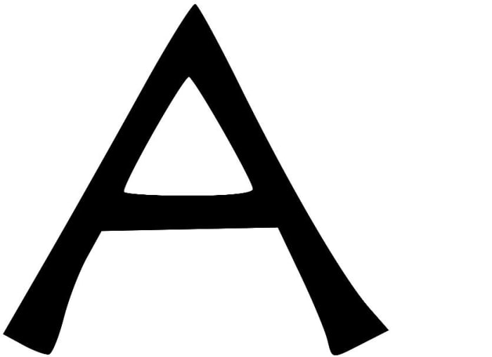 Image Credit: Wikipedia The Roman A is borrowed from Greek Alpha which was borrowed from Phoenician Aleph