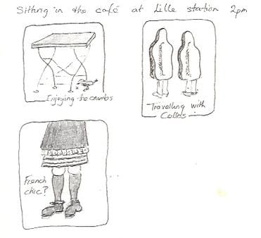 Drawing little boxes on your sketchbook pages so that you only have to sketch part of a scene or object is far less intimidating than having to fill a whole page.