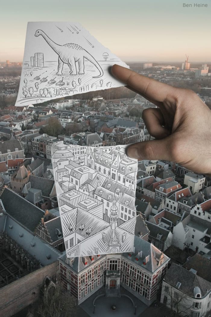 This style of drawing is so fun - you just use you imagination to recreate your own scene within a photograph.