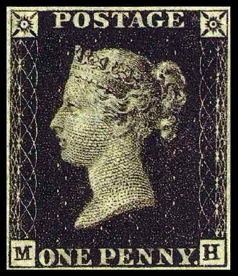 Penny Postage Stamp of 1840 in Great Britain was the first postage stamp issued. The Young Beautiful Girl is queen Victoria