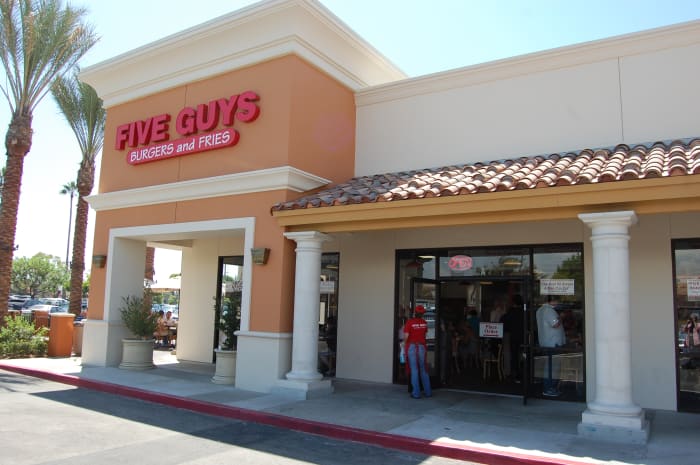 Starting in Virginia and the East Coast, Five Guys has expanded to over 625 locations in over 40 states and 4 Canadian provinces and is now in California