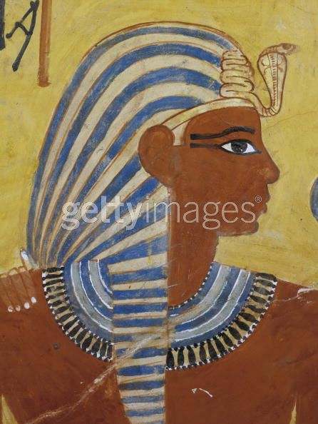 Mural painting of Adoration of the gods in the tomb of of Thutmosis IV, in the Egypt, Thebes, Luxor, Valley of the Kings