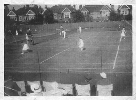 The Ealing LTC courts in 1934. Here Guy had been runner up for the singles championship in 1928--impressive for a one-eyed man!