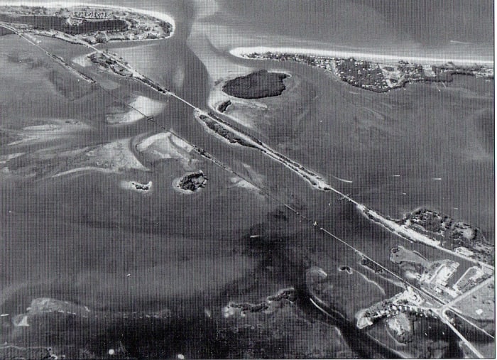 The 1.7 mil Boca Grande Causeway and it's swing bridge for boats traveling the Intracoastal Waterway was built in 1957-58, allowing automobile traffic direct from the mainland at Placida to Gasparilla Island.