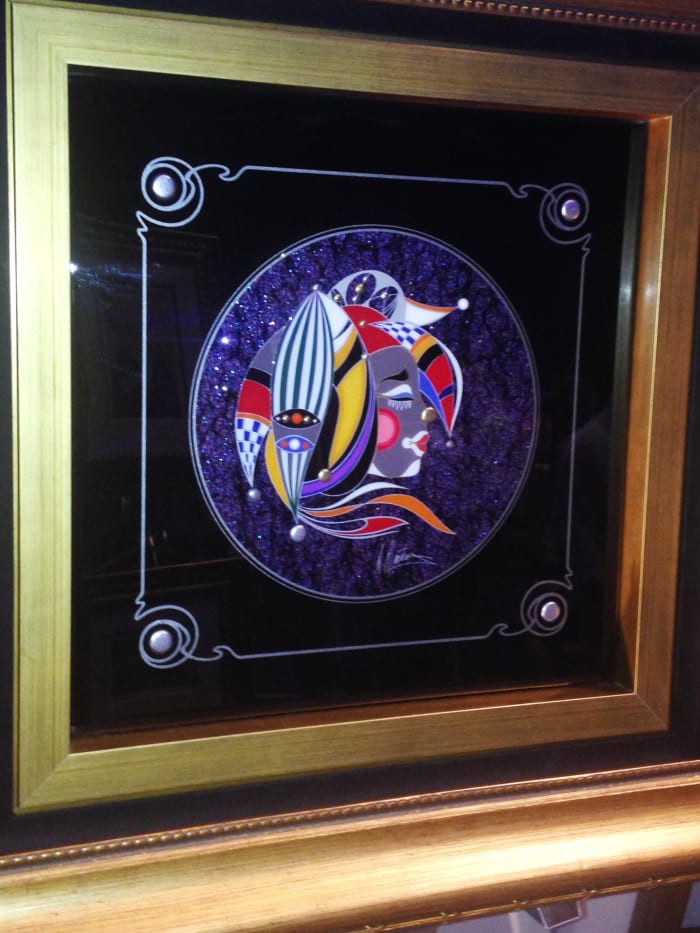 "HARLEQUIN", MARTIROS, Mixed media painted on board, hand signed, unique variation, 201409 - Royal Caribbean Oasis of the Sea