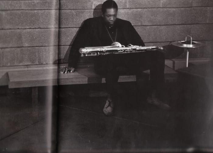 John Coltrane t Rudy Van Gelder's studio in New York, during the ABC Records' session for Impulse!, in 1963. He was listening to the playback of "Nancy with the Laughing Face."