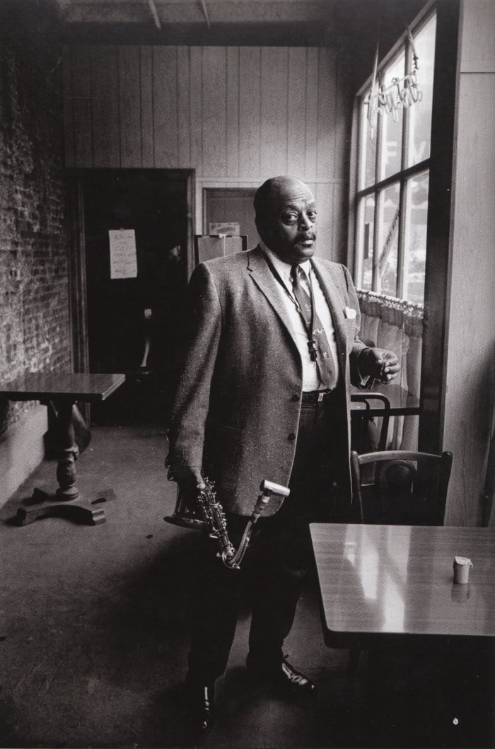Ben Webster at the Five Spot on 8th Street in New York City, taken on a Sunday afternoon jam session in 1963.