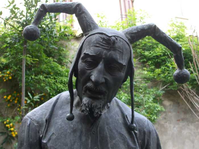 A worried looking jester