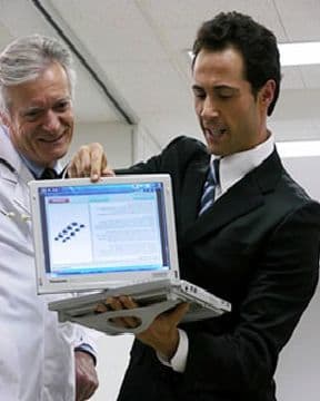 Pharmaceutical sales representatives frequently present power point presentations and using other apps, give doctors a thorough working overview, of how their companies products assist those doctors in helping their patients.
