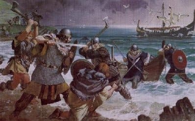Someimes raiding parties were met with resistance on the shore. Where organised fyrd - or militia - organisation was met fleets grew to counter resistance