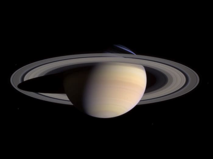 Perhaps the most beautiful planet in our solar system - Saturn. The picture was taken by Cassini on approach in 2004