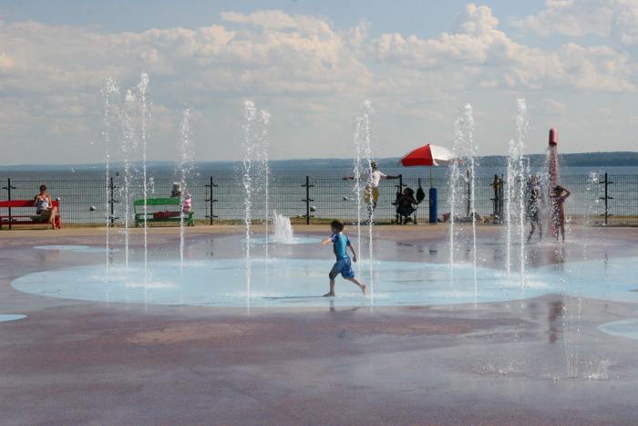 The splash pad at Seneca Lake State Park is a great place to cool off.