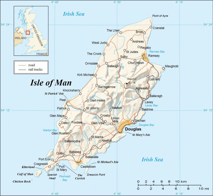 The Isle of Man, situated halfway between England and Ireland, and the same distance from Scotland, the isle is handy in the centre of the Irish Sea for tourists